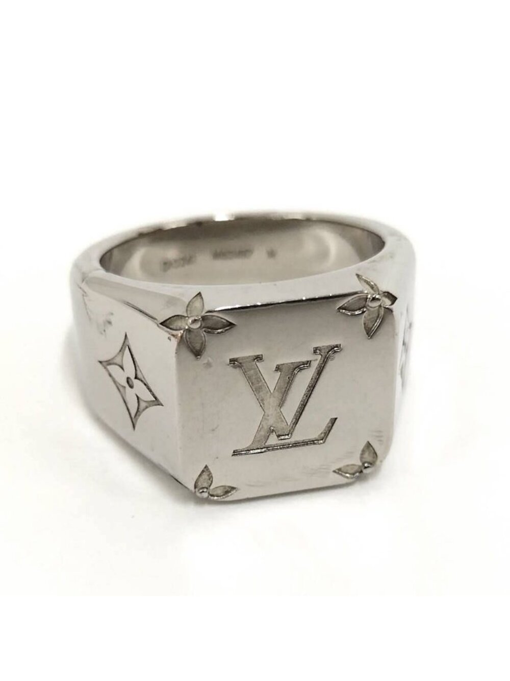 Louis Vuitton Jignet M Monogram Plated Silver Ring